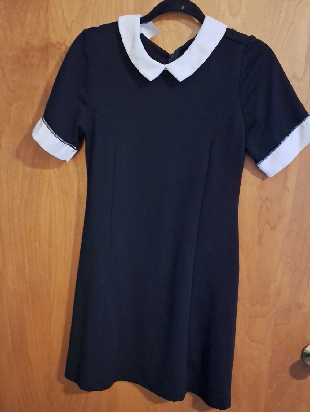 Spirit Black Dress with White Collar and Cuff Accents Wednesday adams dress - Picture 1 of 7